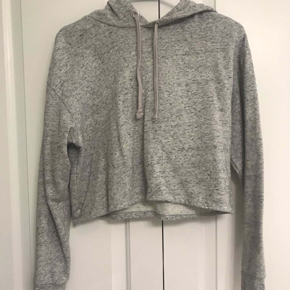 Grey H&M hoodie crop